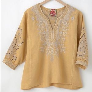Beautiful Johnny Was Embroidered Linen Tunic